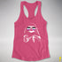 Pride Sloth Asexual Flag Sunglasses Women's Racerback Tank - Hot Pink